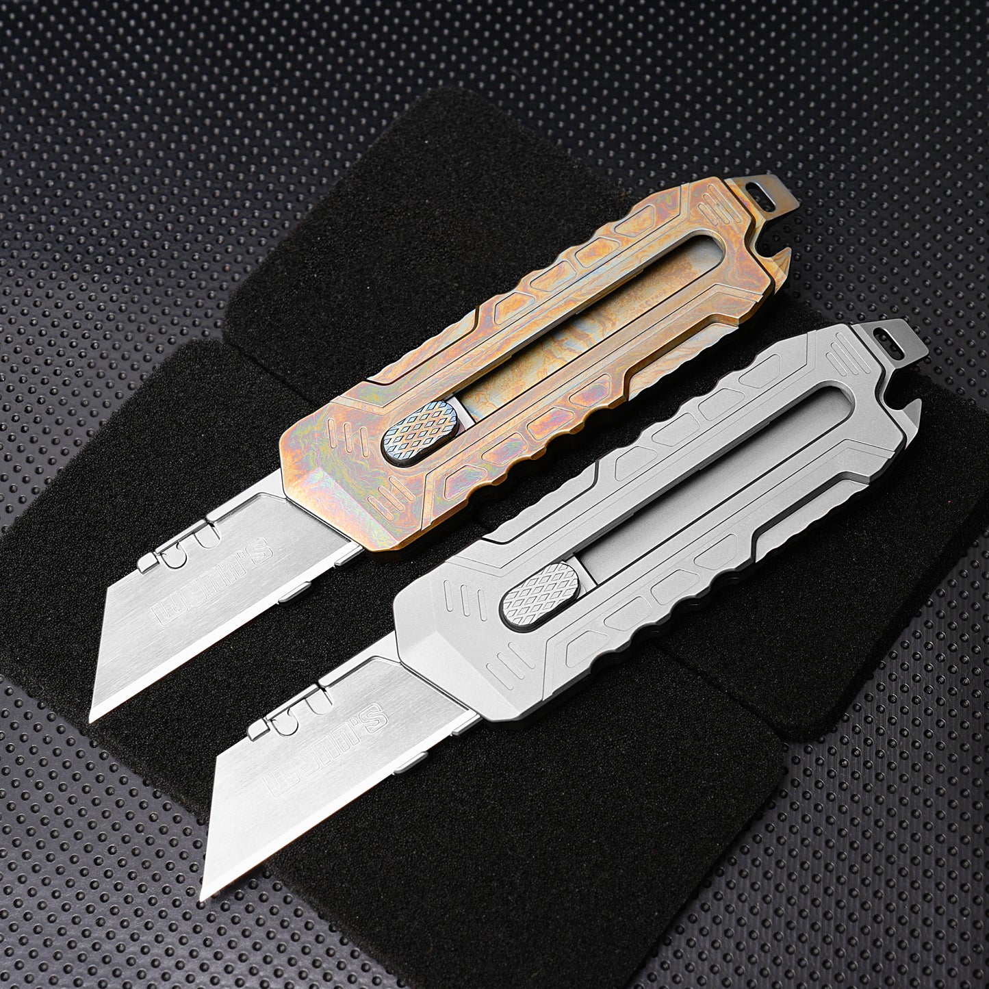 Titanium alloy utility knife push-pull quick-change blade, ten pieces for free, suitable for blades