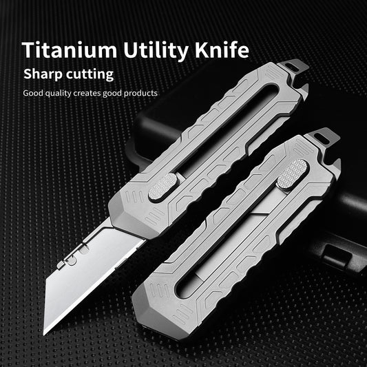 Titanium alloy utility knife push-pull quick-change blade, ten pieces for free, suitable for blades