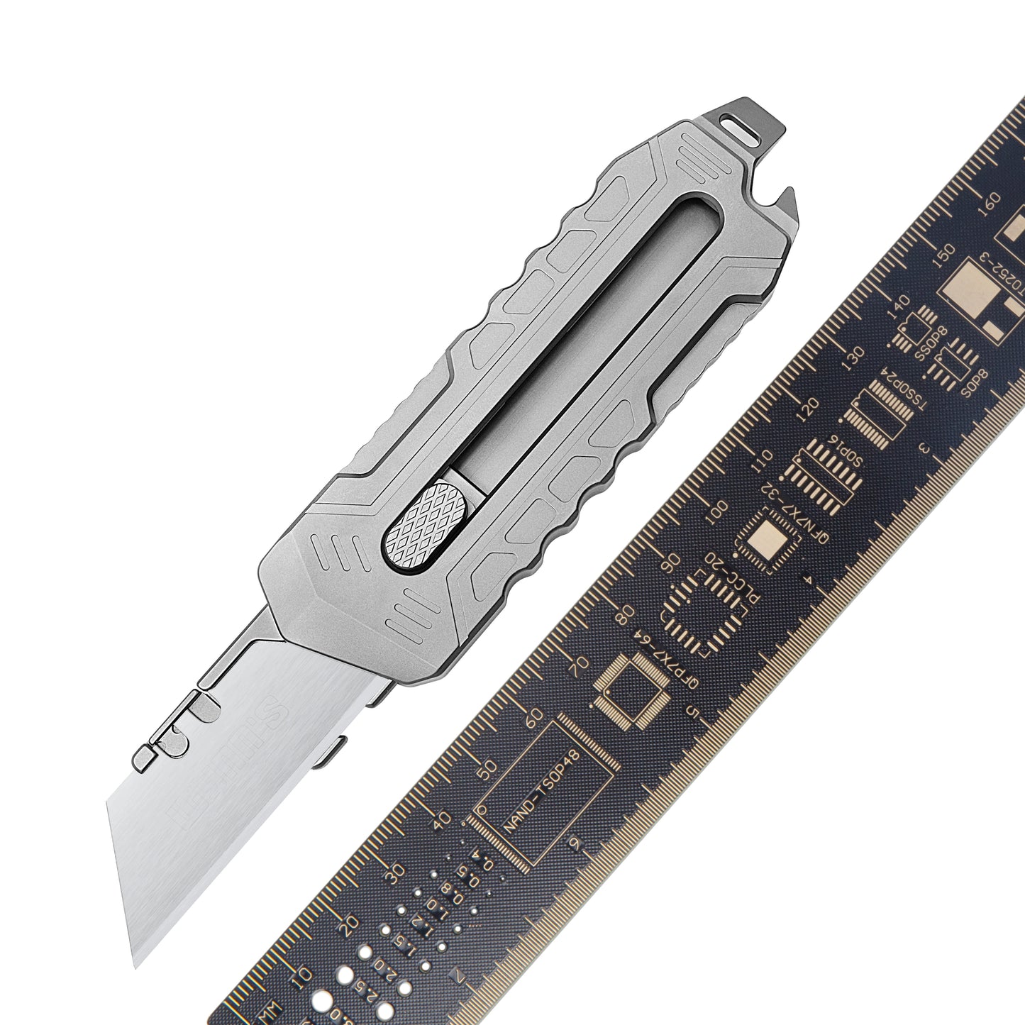 Titanium alloy utility knife push-pull quick-change blade, ten pieces for free, suitable for blades