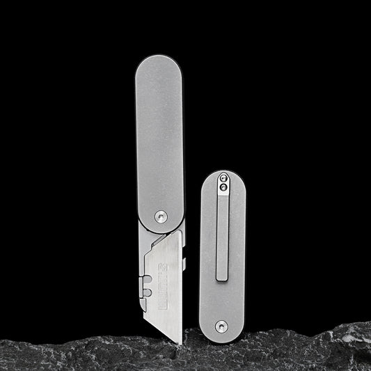 Titanium alloy tool knife, quick replacement blade, portable pocket knife, mini outdoor tool gift