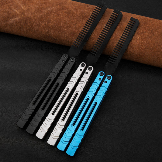 Aluminum alloy trainer butterfly comb practice beginners folding comb swing comb portable multi-functional CSGO styling comb
