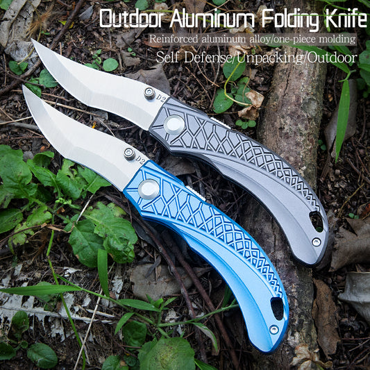 Aluminum Alloy Folding Knife High Hardness D2 Small Knife Lightweight Use Outdoor Survival